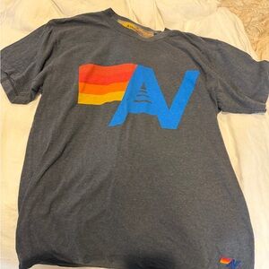 Aviator Nation Charcoal Tee with Yellow Logo Accent